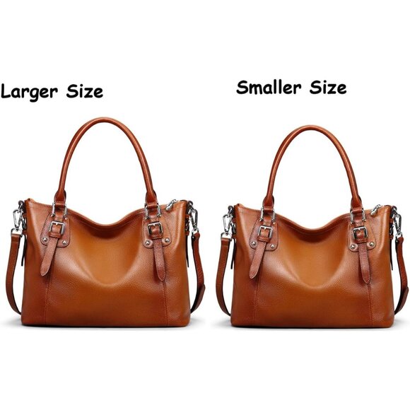 Luxury Cowhide Leather Satchel & Crossbody Bag - Stylish & Functional Design - Picture 5 of 8